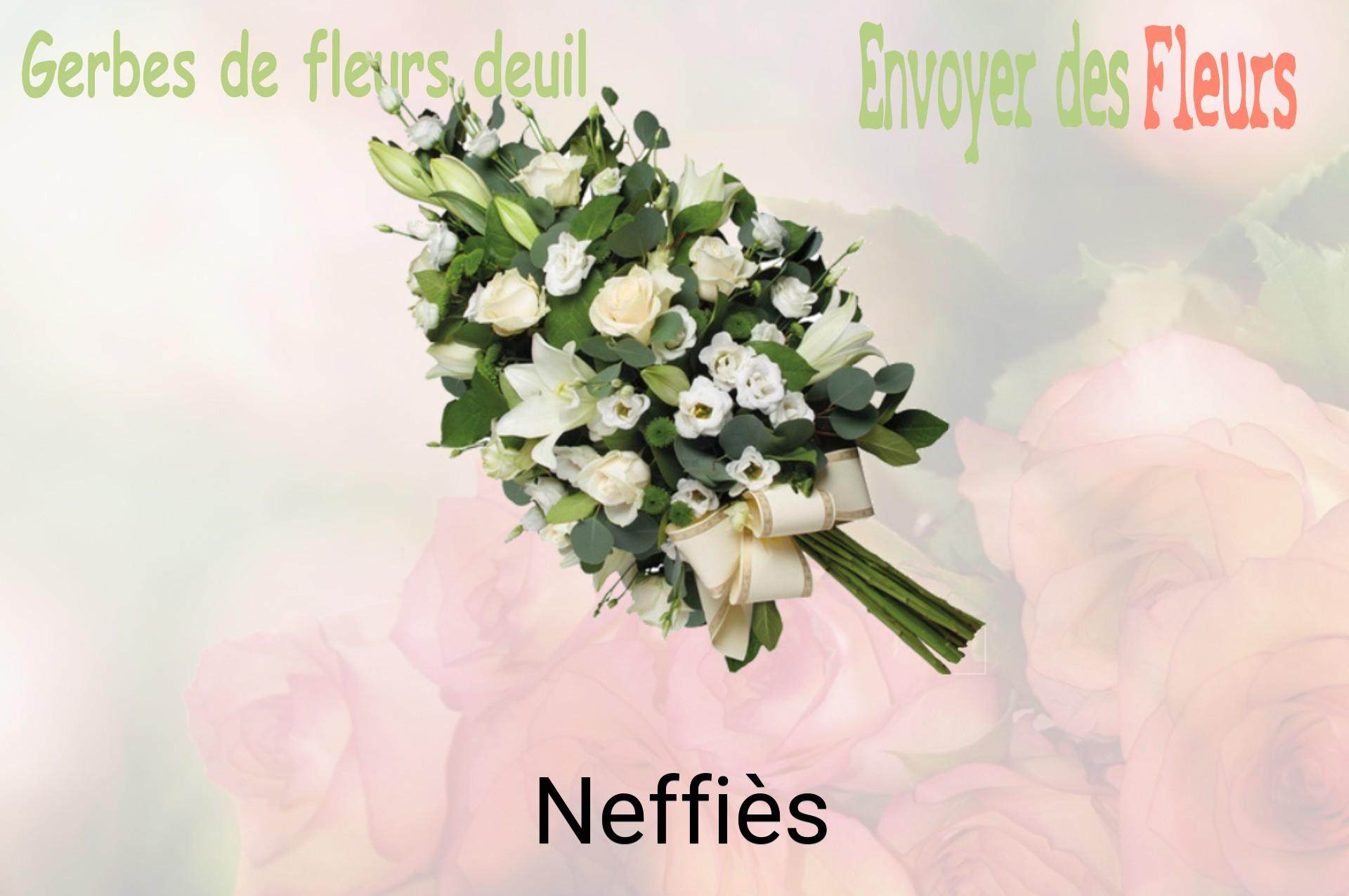 Gerbe de fleurs de deuil livrée à Neffiès